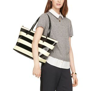 Kate Spade New Penn Valley Sophie Black/Cream Patent Large Tote NWT